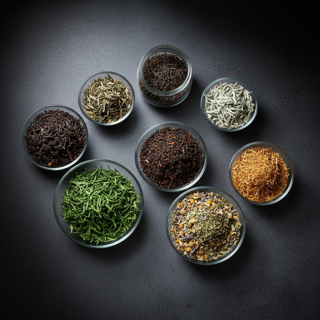 Loose Leaf Teas in a glass jars